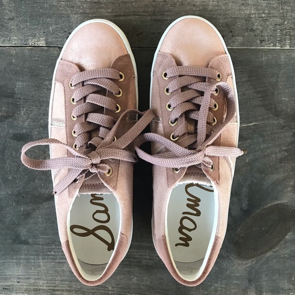 Sam Edelman Shoes - Sam Edelman "Baylee" metallic shimmer pink sneakers, Size 8